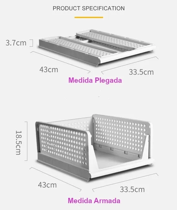 Armario Modular Plegable Por Unidad Apilable Organizador Mediano - imagen 2