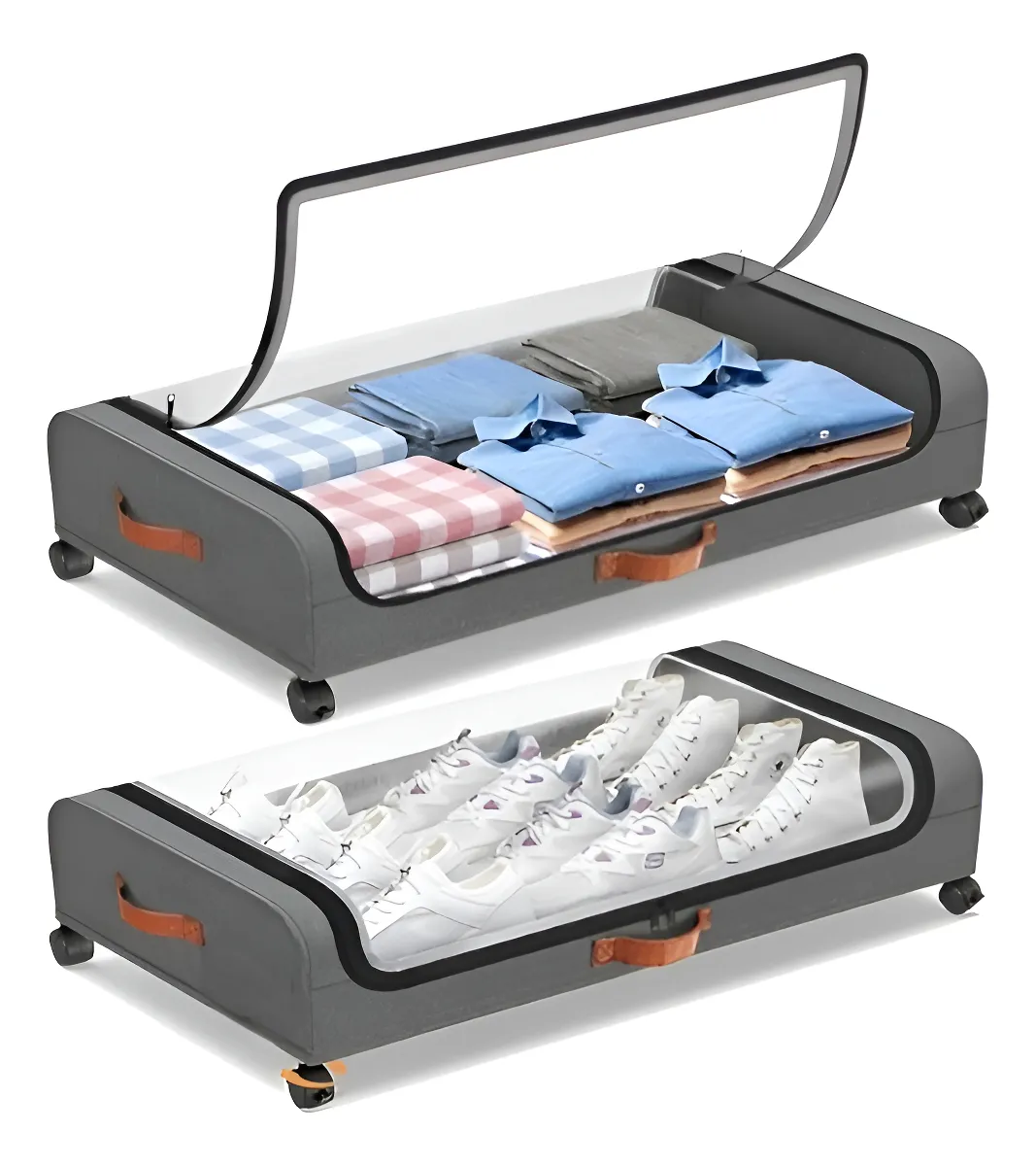 2 Cajas Almacenamiento Caja Organizadora Grande Cajones 80cm Cajas Organizadoras Bajo Cama