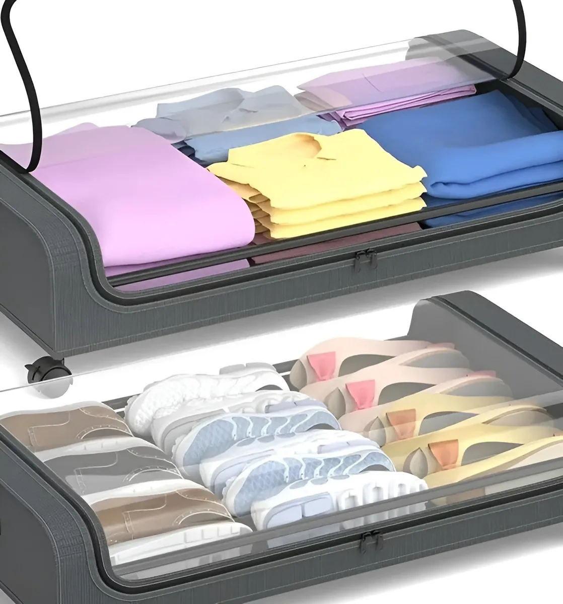 2 Cajas Almacenamiento Caja Organizadora Grande Cajones 80cm Cajas Organizadoras Bajo Cama - imagen 2