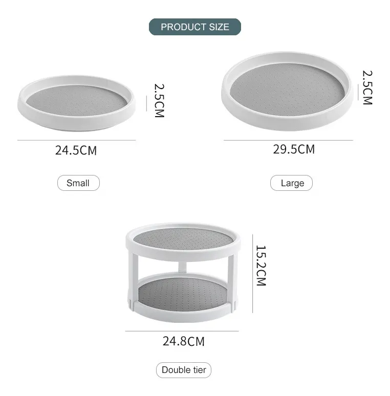 Organizador Giratorio Redondo Lazy Susan 29,5cm De Diametro Blanco - imagen 8