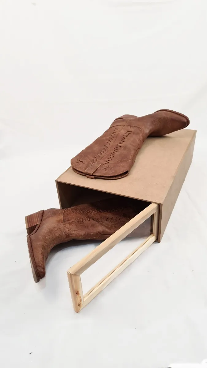 Caja Organizadora De Botas En Madera Rígidas Visor Acrílico - imagen 4