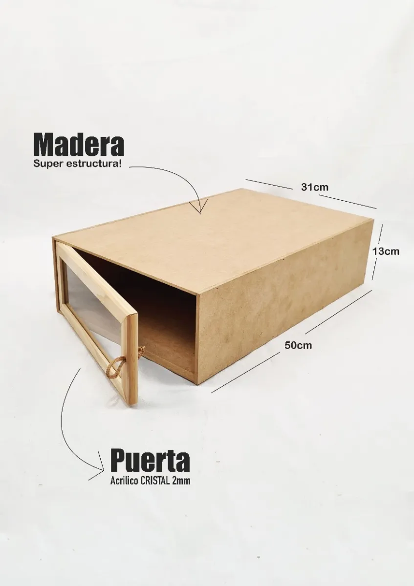 Caja Organizadora De Botas En Madera Rígidas Visor Acrílico - imagen 5