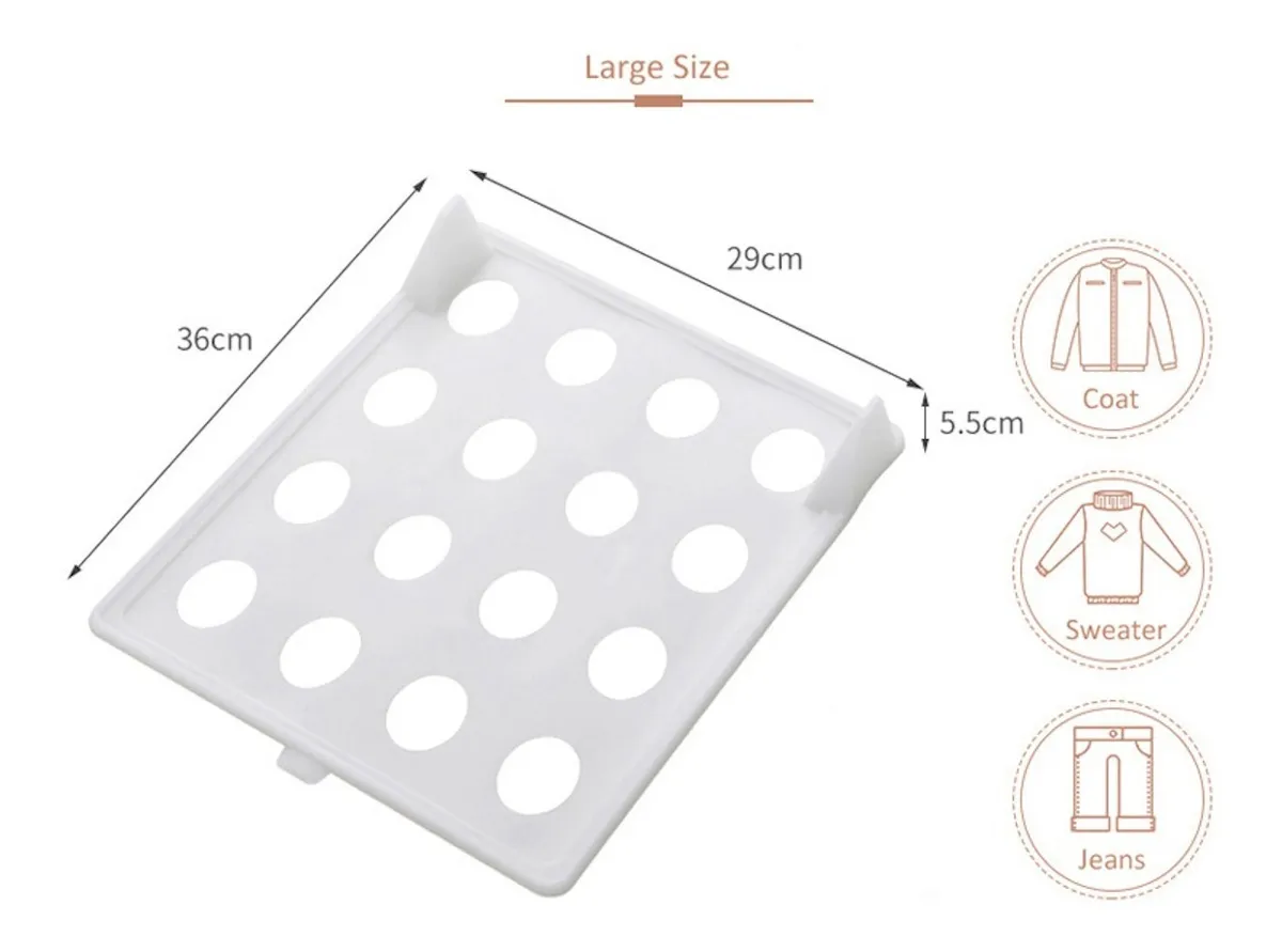 Organizador De Remeras Y Ropa Grande Pack 10 Premium Rígido - imagen 3