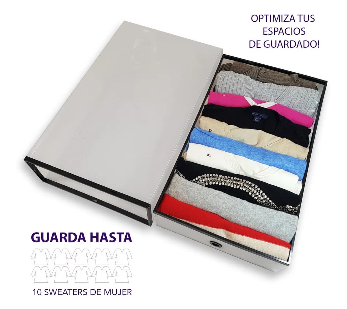 Pack X2 Organizador De Ropa Cajonera Grande Transparentes - imagen 5