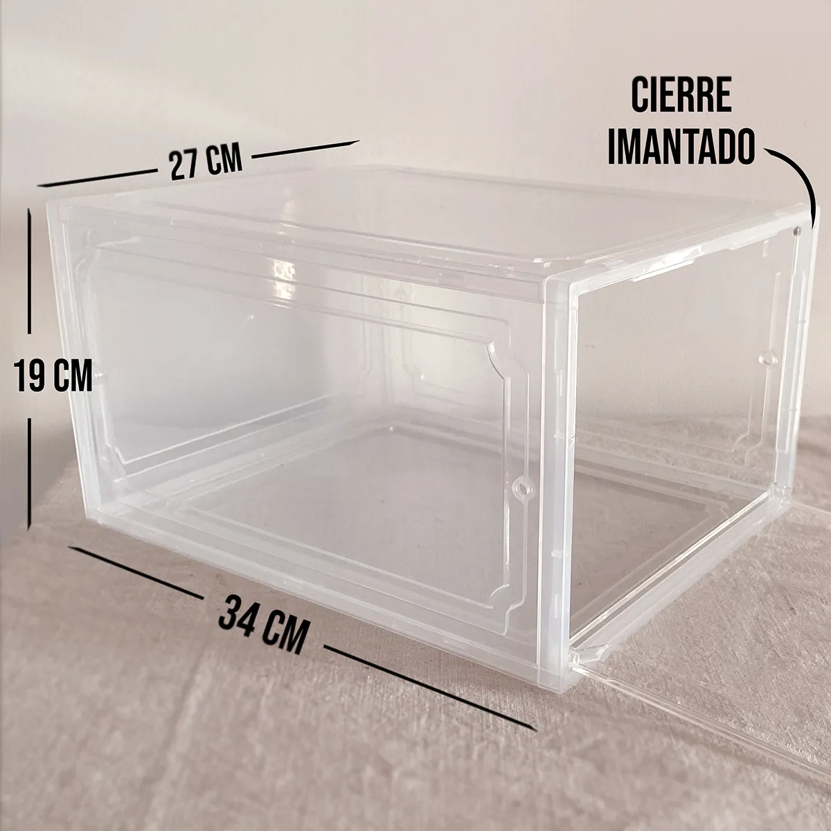 Organizador Acrilico De Zapatos Cierre Con Imanes Pack 6 - Transparente - imagen 4