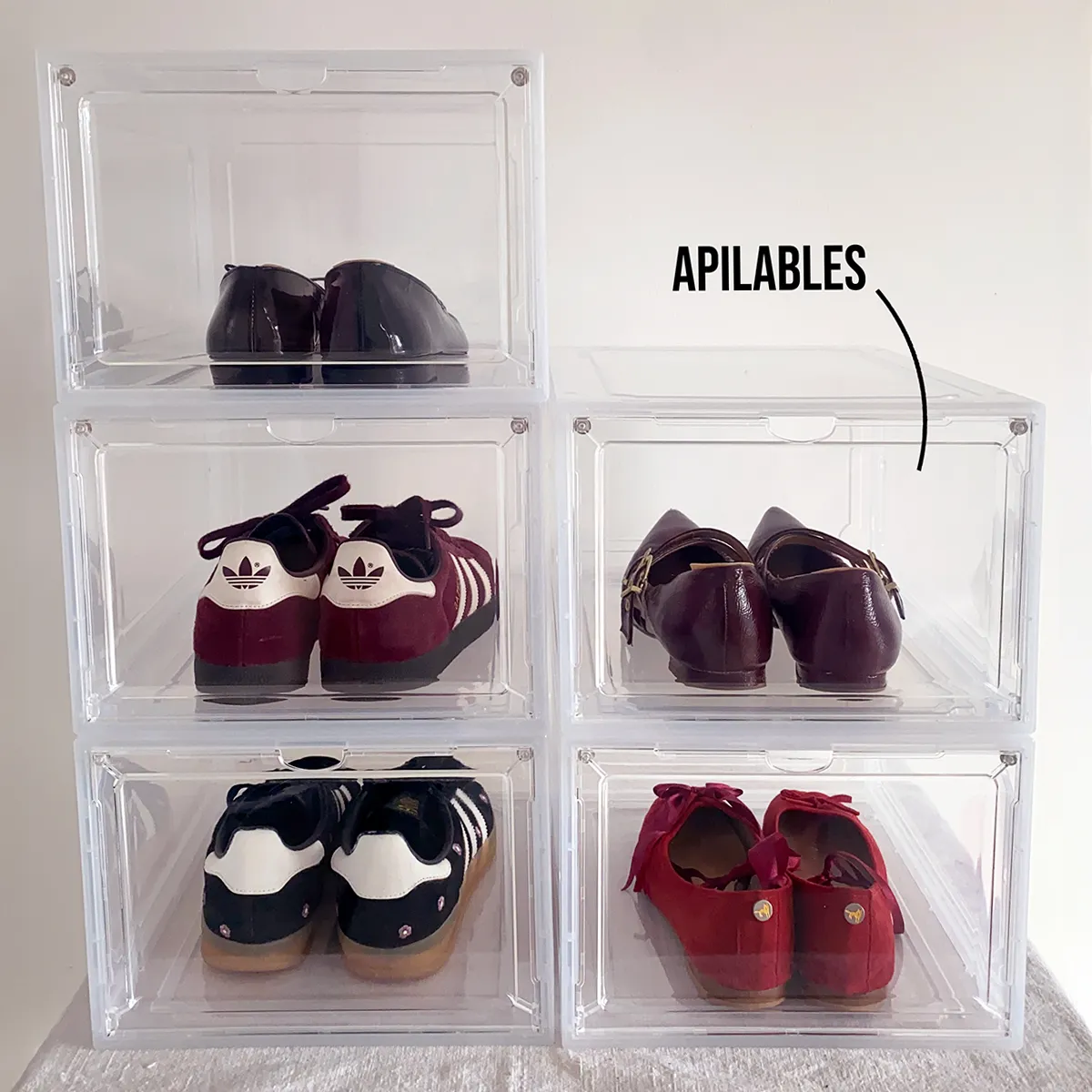 Organizador Acrilico De Zapatos Cierre Con Imanes Pack 6 - Transparente - imagen 5