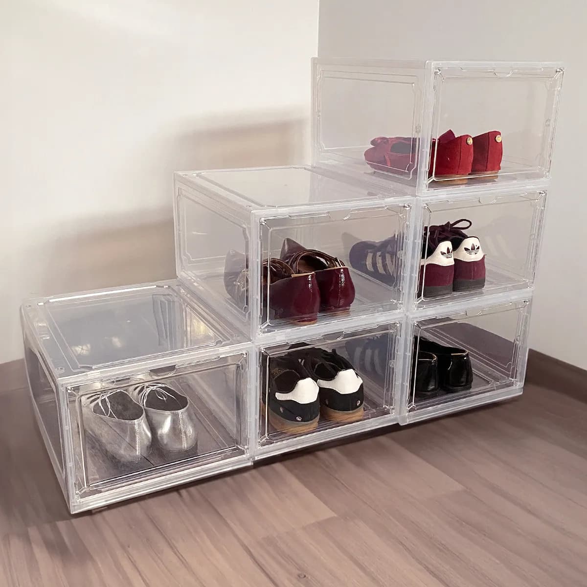 Organizador Acrilico De Zapatos Cierre Con Imanes Pack 6 - Transparente - imagen 8