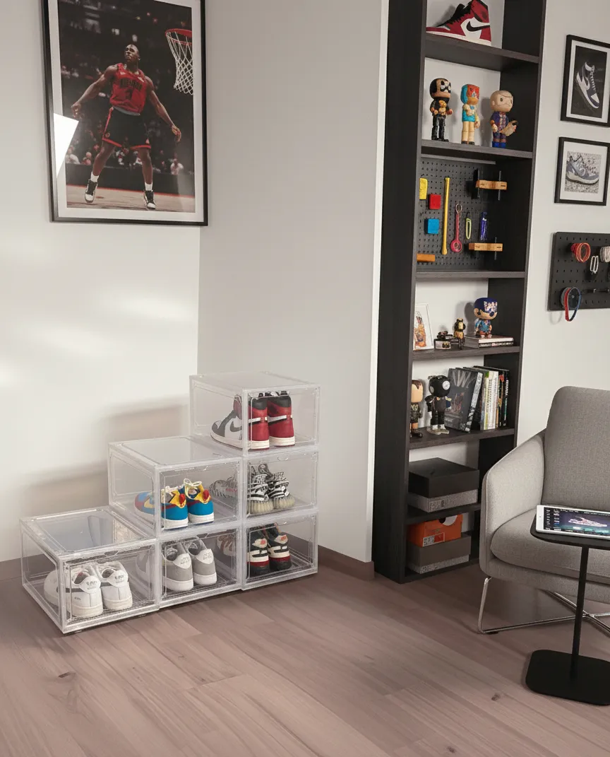 Pack X3 Box Zapatero Para Zapatillas Colección Snkrs - Cristal - imagen 4