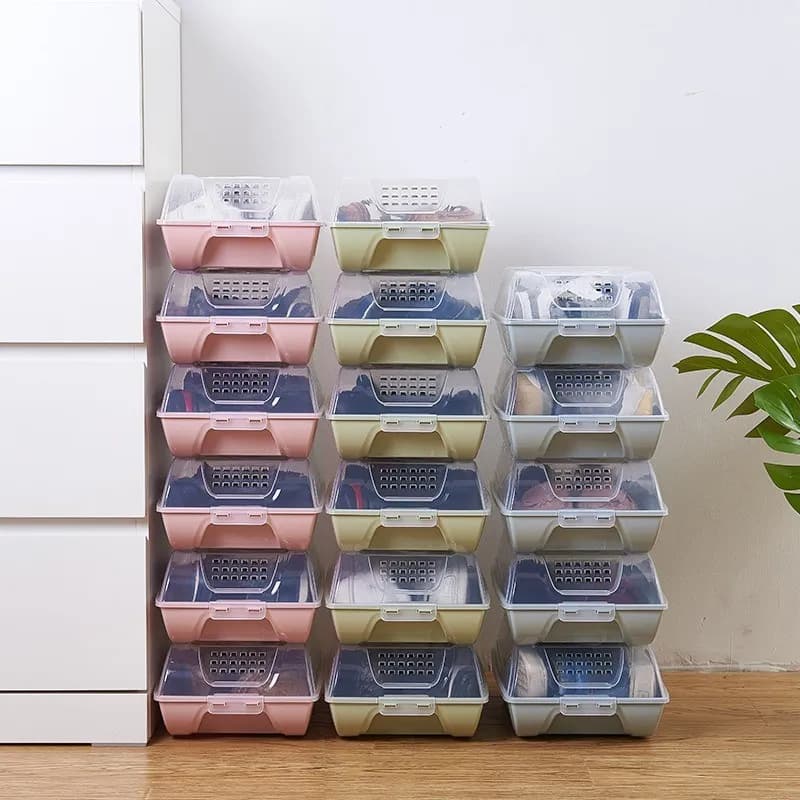 Una Unidad Organizador De Zapatos Box Apilable Rígido - imagen 7