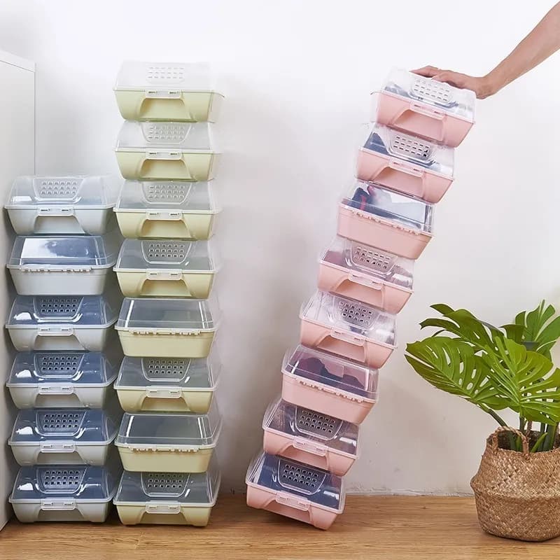 Una Unidad Organizador De Zapatos Box Apilable Rígido - imagen 8