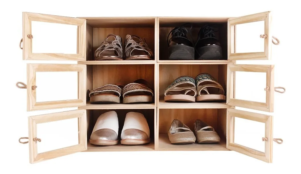 Un Unidad Caja Organizadora De Zapatos En Madera Y Acrílico - Madera - Lisa - imagen 5