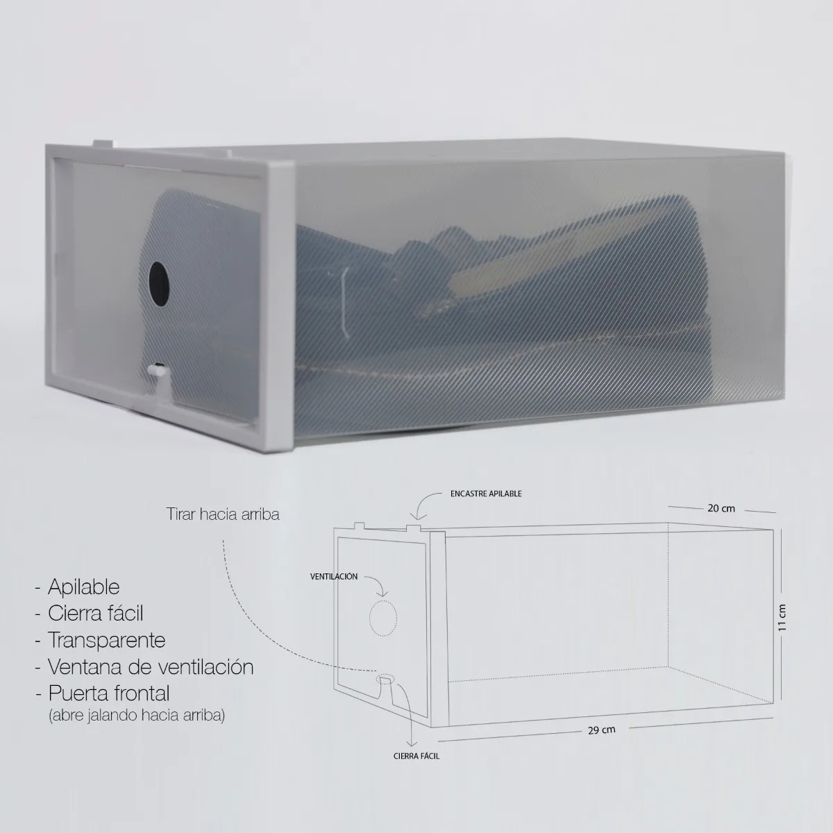 Una Unidad Organizador De Zapatos Talle 40 Transparente - imagen 3