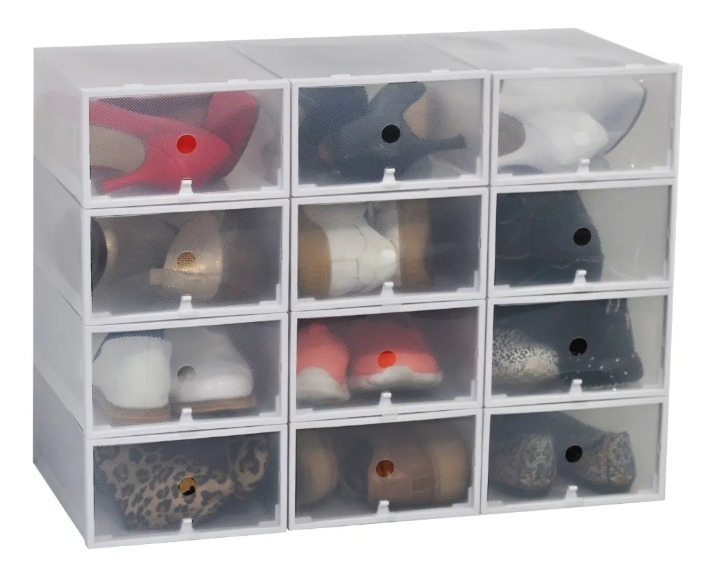 Organizador De Zapatos Pack 12 Hasta Talle 44 Transparente
