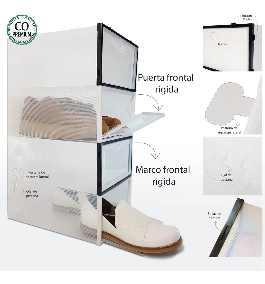 Organizador De Zapatos Tapa Rígida Pack 12 Talle 40 Premium - imagen 3
