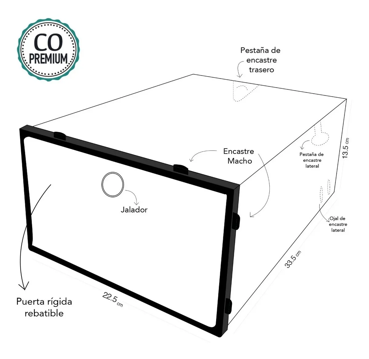 Organizador De Zapatos Tapa Rígida Pack 6 Talle 44 Premium - imagen 3