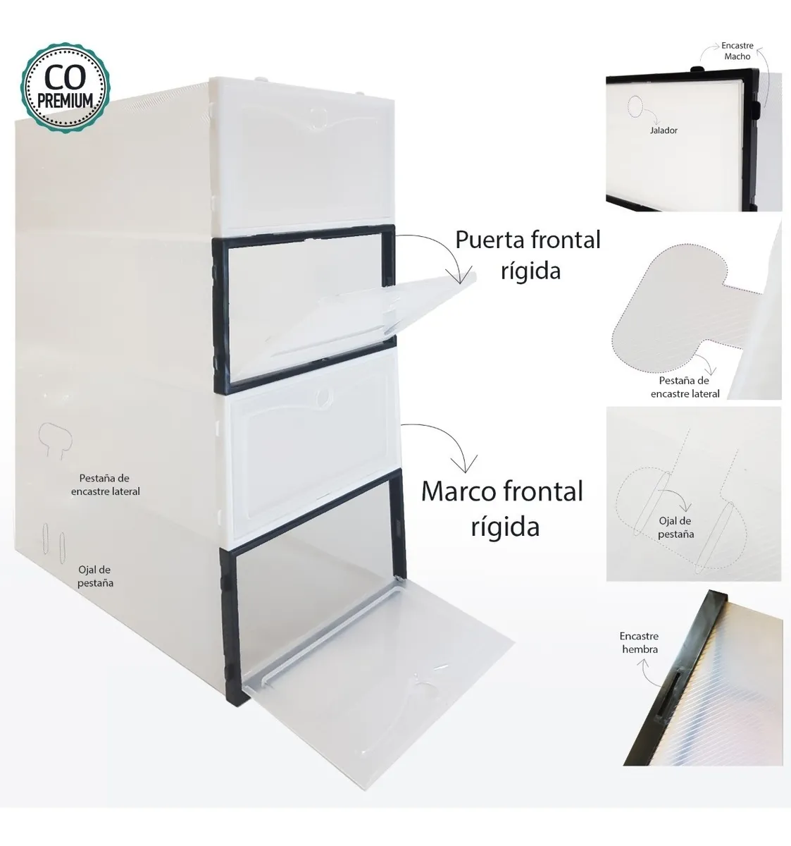 Organizador De Zapatos Tapa Rígida Pack 6 Talle 44 Premium - imagen 7