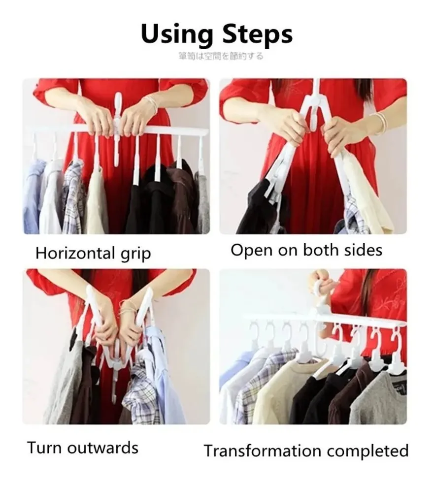 Perchero Multifunción 8 Perchas Antideslizante Plegable - imagen 9